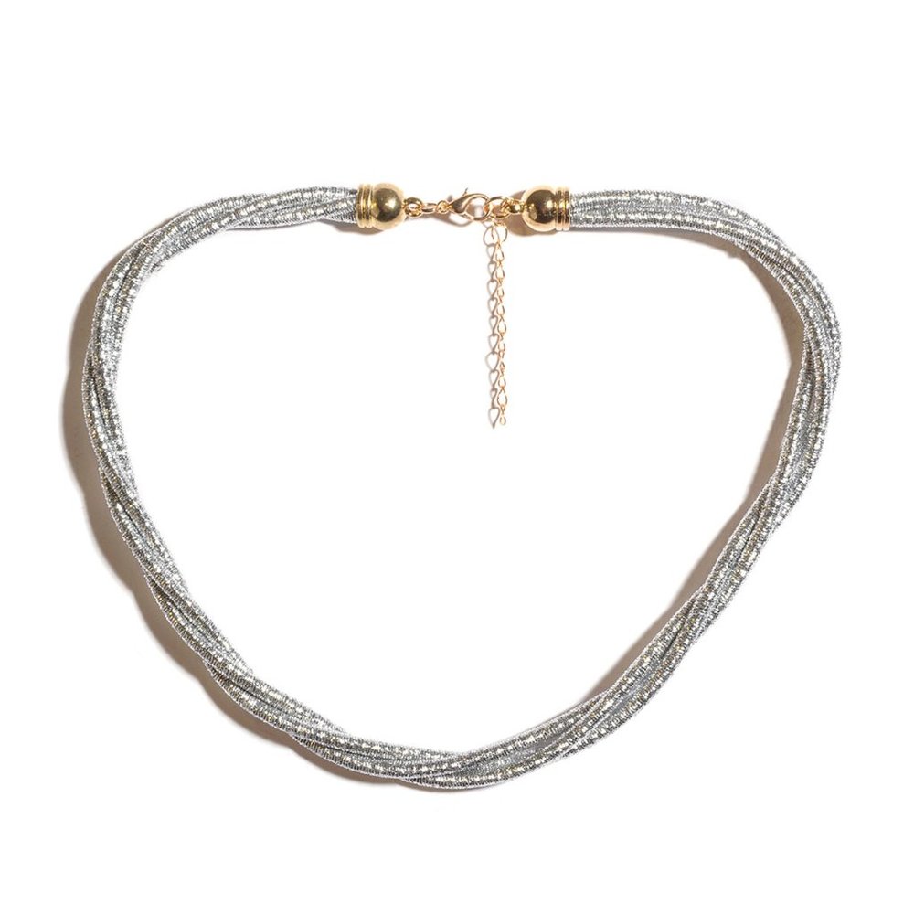 Twisted Mesh Necklace in Dualtone